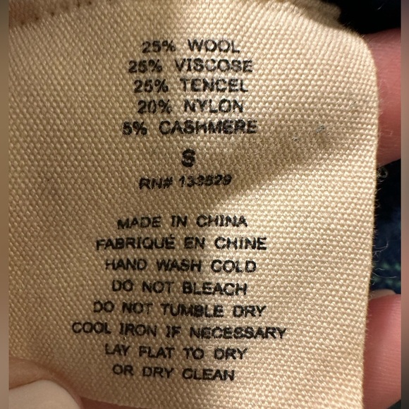 YOON Anthropologie S Lightweight Wool Cashmere Colorblock 1/2 Zip Cardi V Neck - Picture 4 of 12